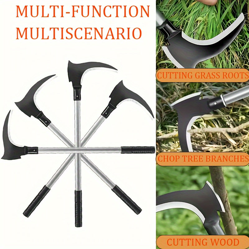 

1 Piece Steel Double Scythe Weeding Scythe Agricultural Handheld Power Weeding Lawn Mower For Outdoor Mowing Cutting To Trim Trees, Durable Agricultural Handheld Weeding Tools And Lawn Cutters