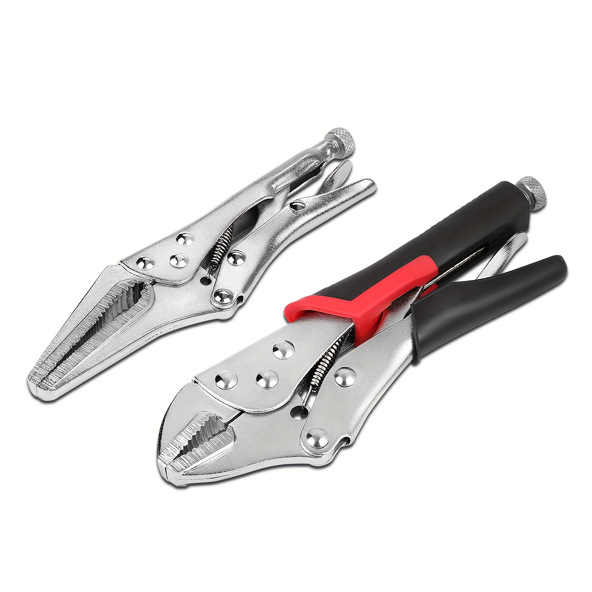 TEMU 6" + 7" Carbon Steel Heavy Duty Curved+straight Jaw Vise- Pliers Wrench