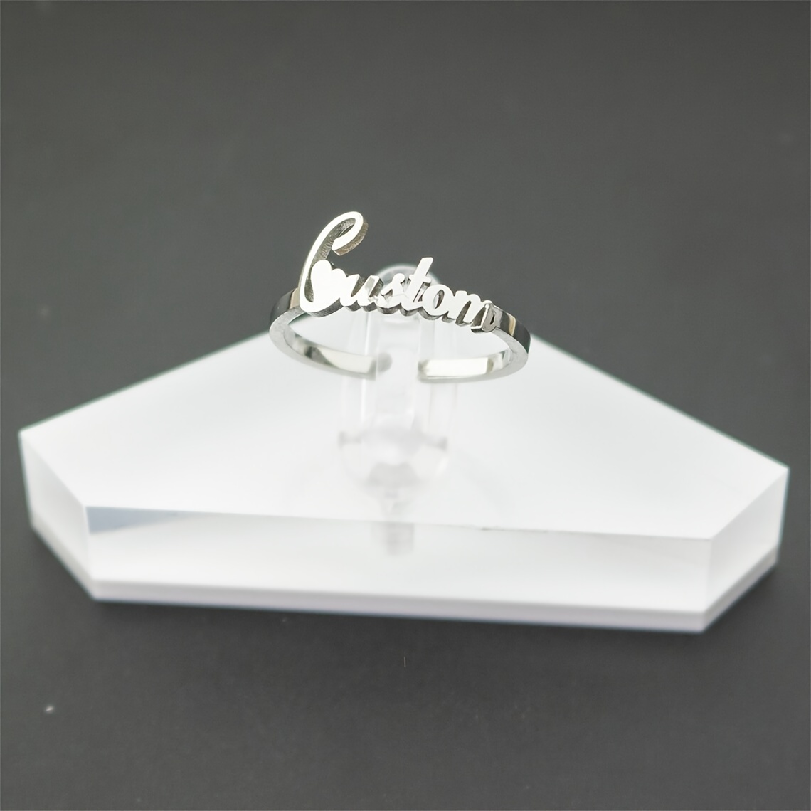 Personalized Stainless Steel Name Ring Adjustable Open for 1 3 Names