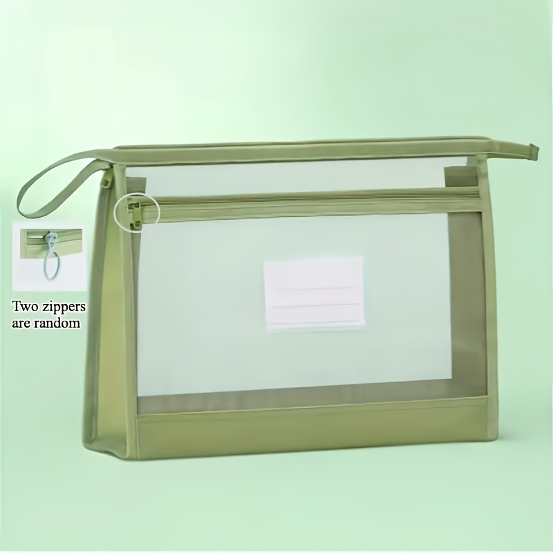 A4 Double-layer Zipper Document Bag, Transparent Front For Easy Identification, 60g Heavy-duty Zipper Closure, Very Suitable For Office And School - Compatible With A4, Letter Size(color Sent )