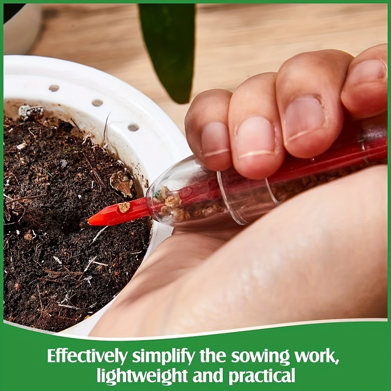 

Handheld Seed Dispenser - Plastic & Metal Garden Tool For Efficient Planting Of Vegetables And Flowers