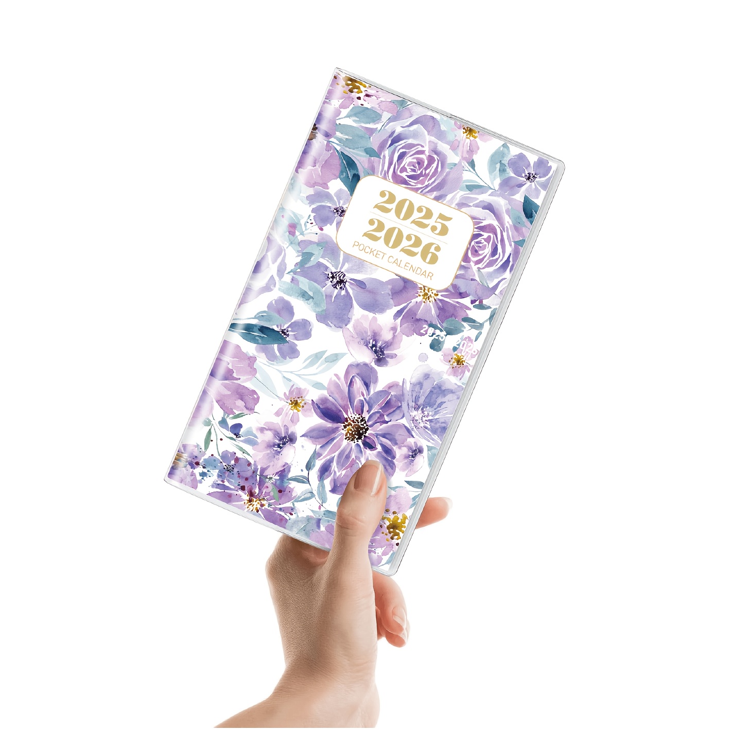 

2025-2026 Floral & Memo Pad - .7" X 6.7" Monthly Organizer With Elegant Pvc Cover For Daily Planning And Office Use