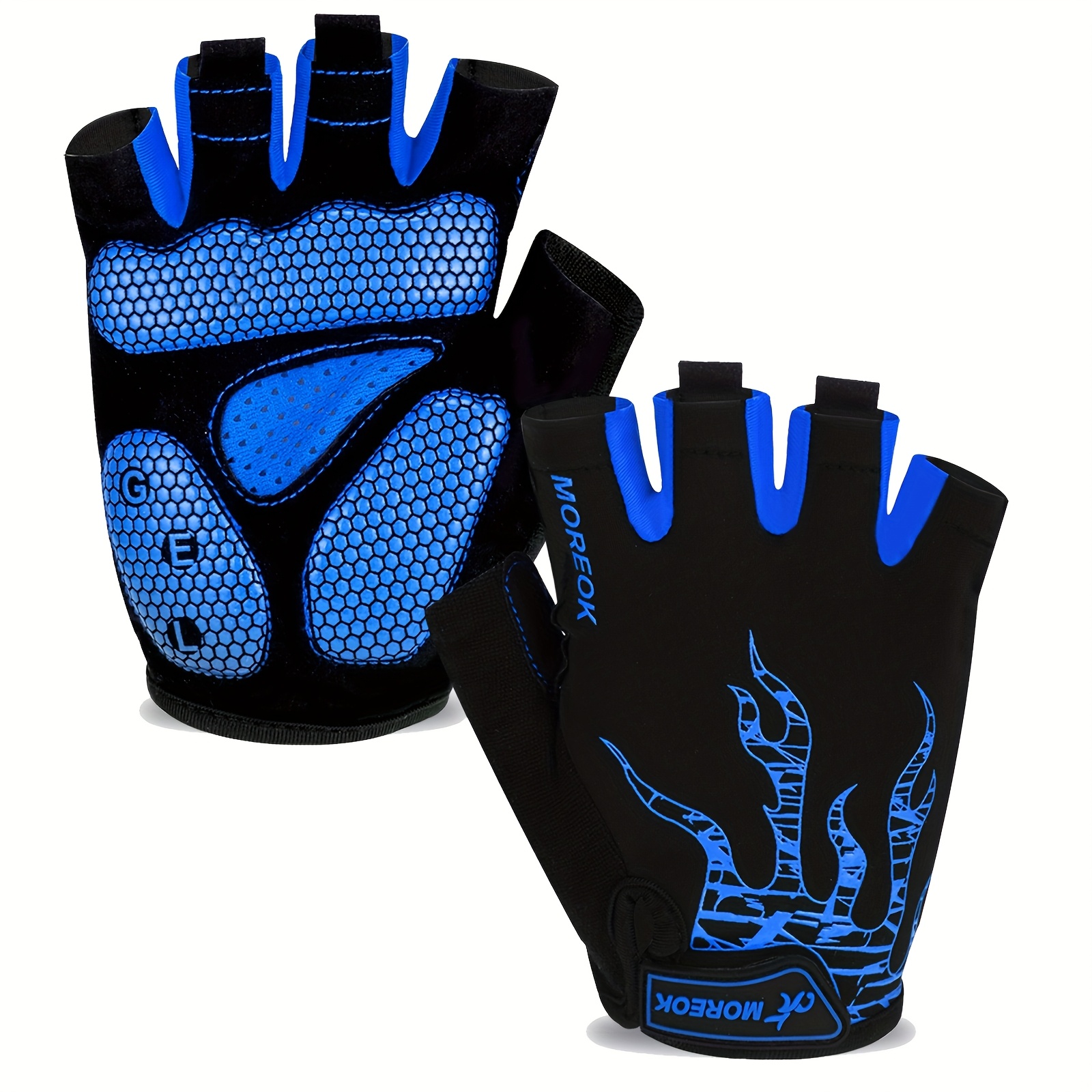 Image of Moreok Bike Gloves Breathable Mesh 5mm Gel Pads Mtb Road Bicycle Gloves Half Finger Cycling Gloves Men Women Machine Washable, Cycling Accessories, Outdoor Sports Glove, Sleek Glove Design
