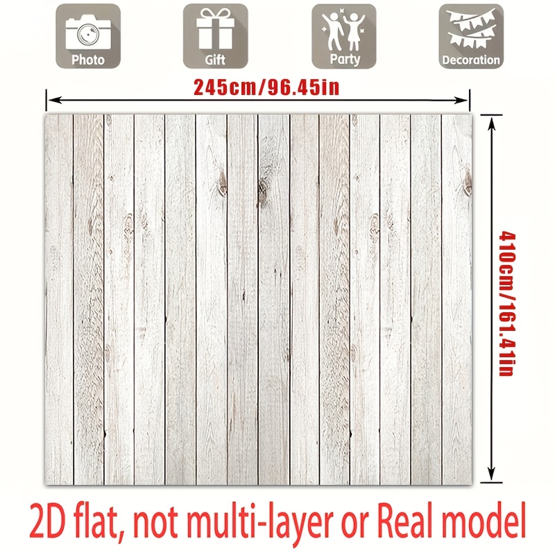 White Wood Plank Floor Mat Photography Backdrop for Newborn Shoots