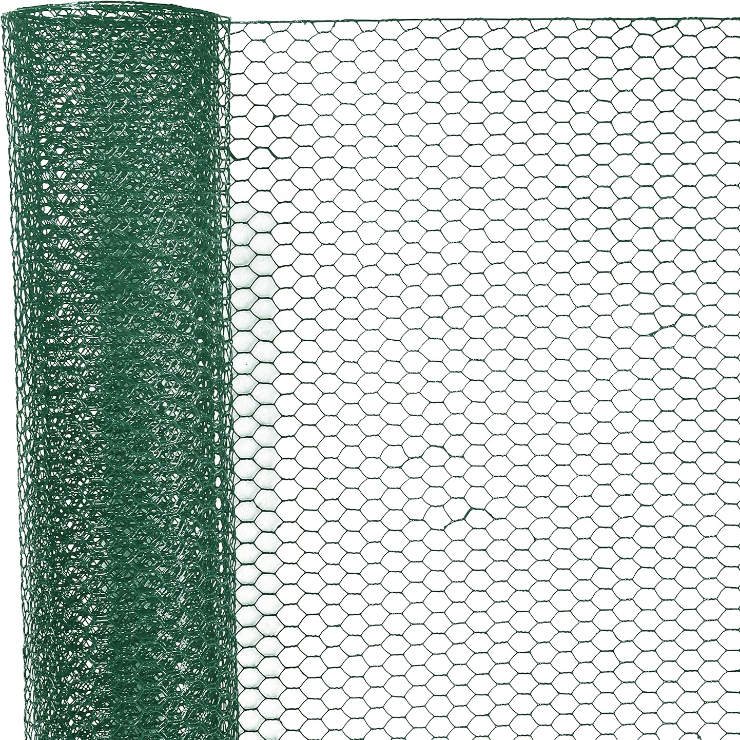 Image of Hexagonal Mesh 25 M - 50/100cm High Mesh Width 25 Mm Green Pvc Coated Fence Chicken Rabbit Small Animal Enclosure Wire Aviary Fence For Protecting Flowers Plants Vegetables Home Garden