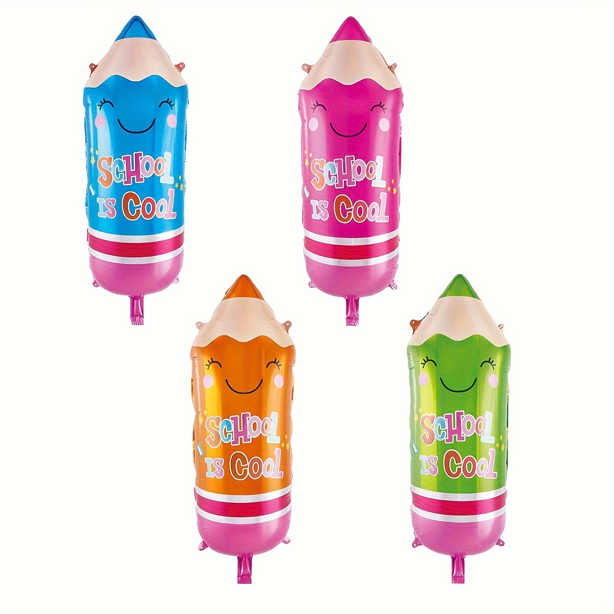 

4-pack Cartoon Pencil Foil Balloons - Perfect For Back To School & Classroom Decorations, No Power Needed Balloon Accessories Balloon Kits