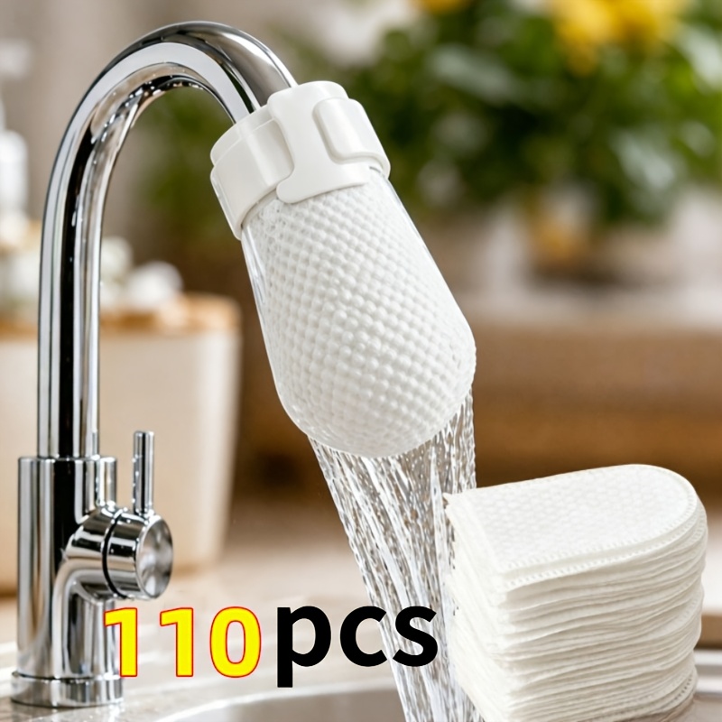TEMU Set da 110 pezzi: 100 filtranti + 10 , filtrante per rubinetto in tessuto non tessuto ad densit�, universale per cucina e bagno, installazione