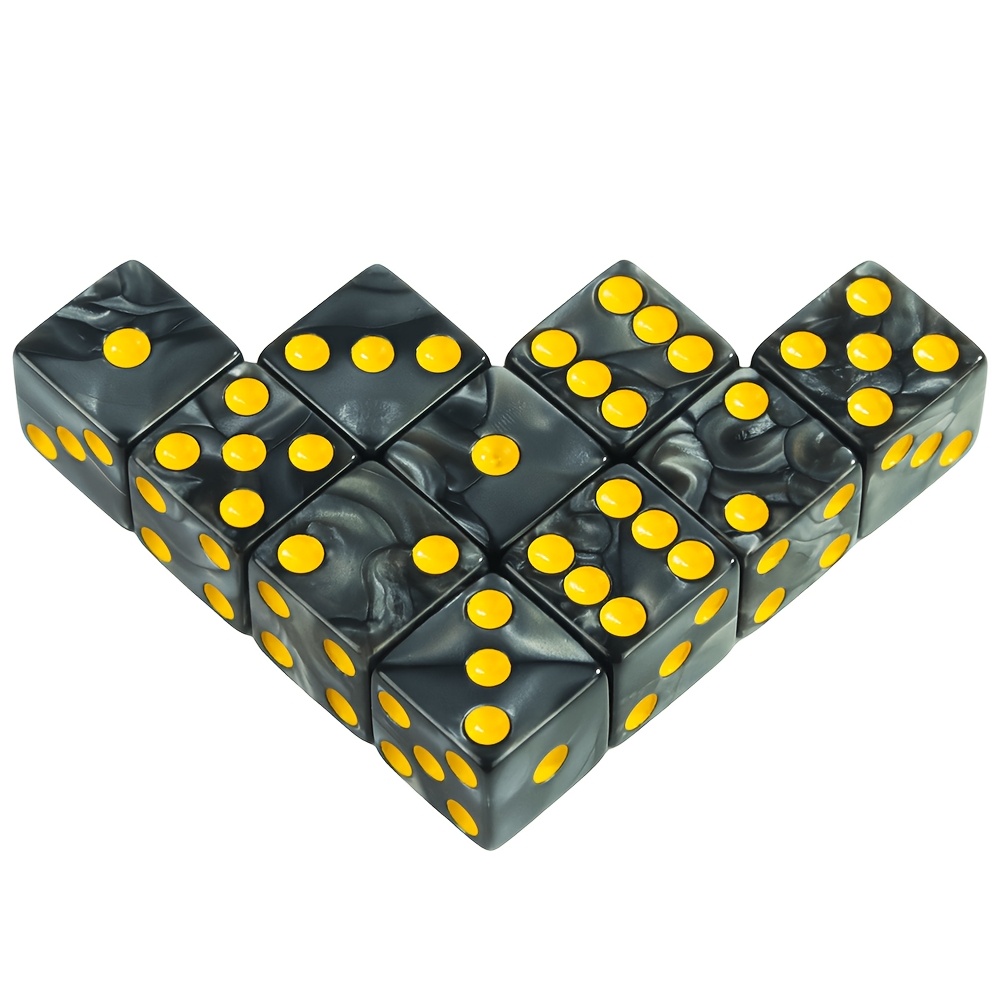 Colorful Right-Angle Pearl-Pattern Dice, Pack of 10