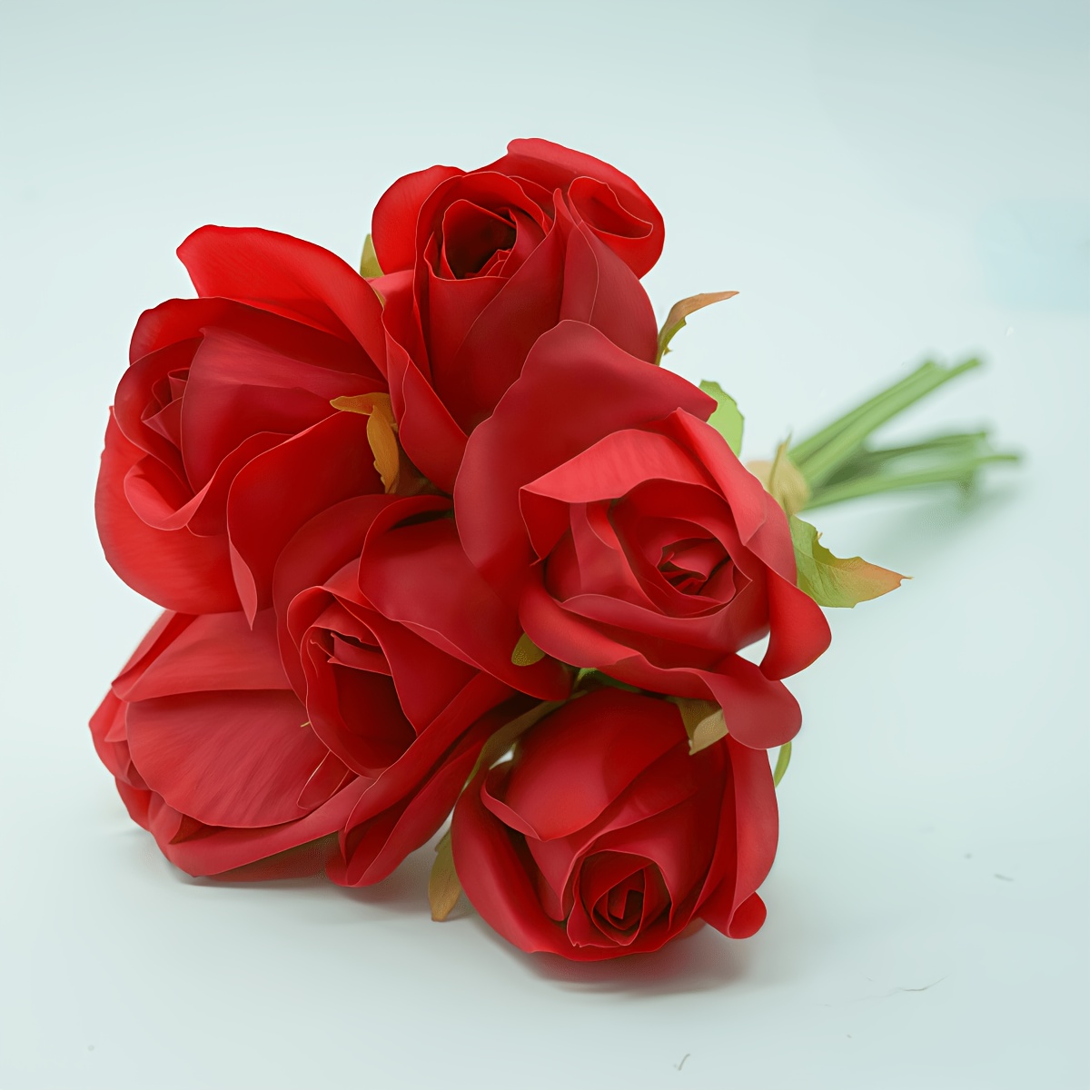 TEMU 6 pezzi di fiori artificiali, bouquet di rose artificiali, fiori finti a gambo in tessuto, eleganti centrotavola per la casa, per matrimoni,