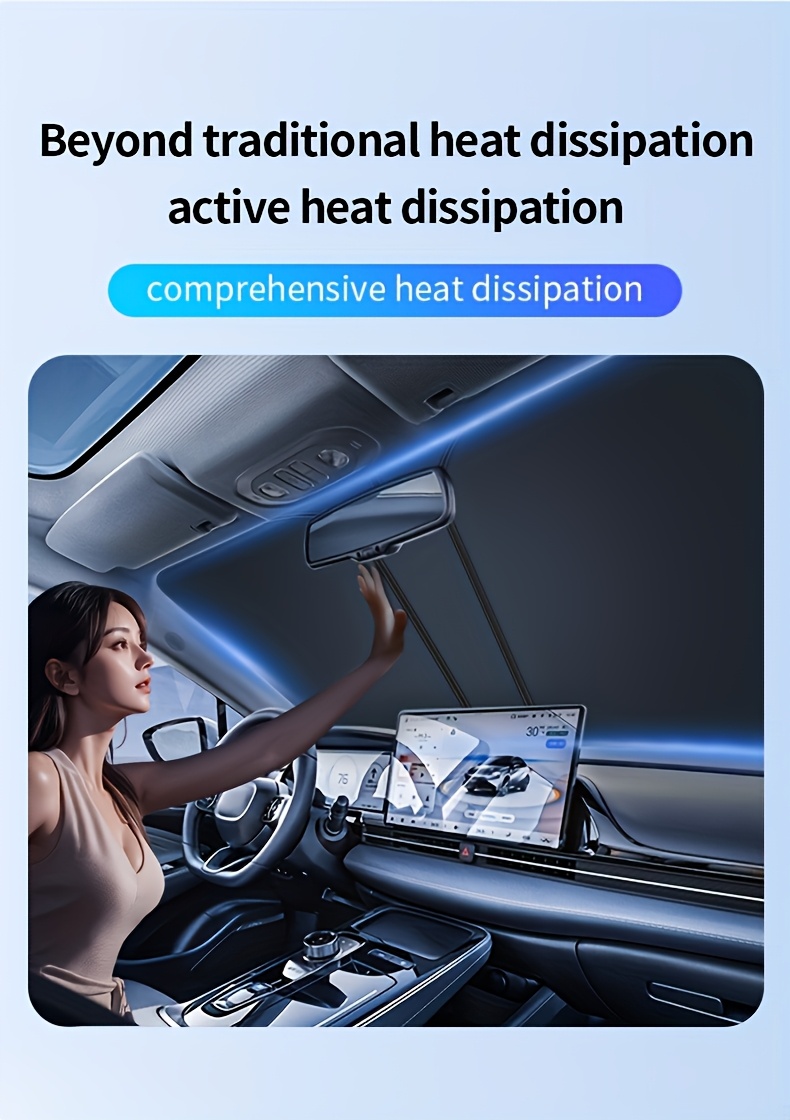 2025 New Car Front Window Sunshade, Foldable Lightweight Universal Windshield UV Protection Heat Insulation Silvery Reflective Auto Sun Shield
