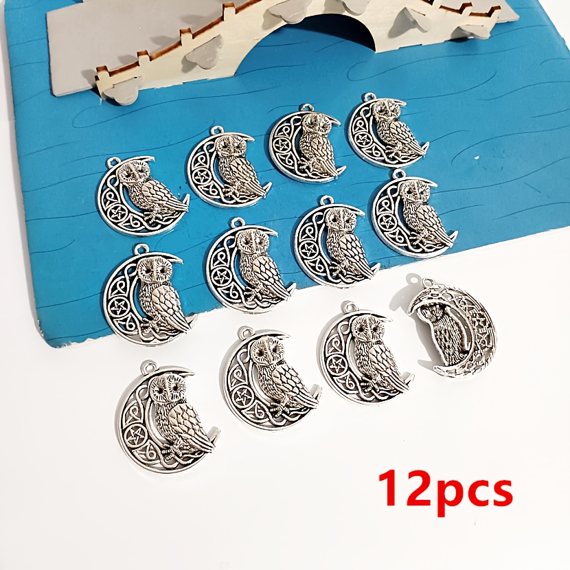 12pcs Moon And Animal Design Charms Pendant For Making, Earrings, Necklaces Craft Accessories