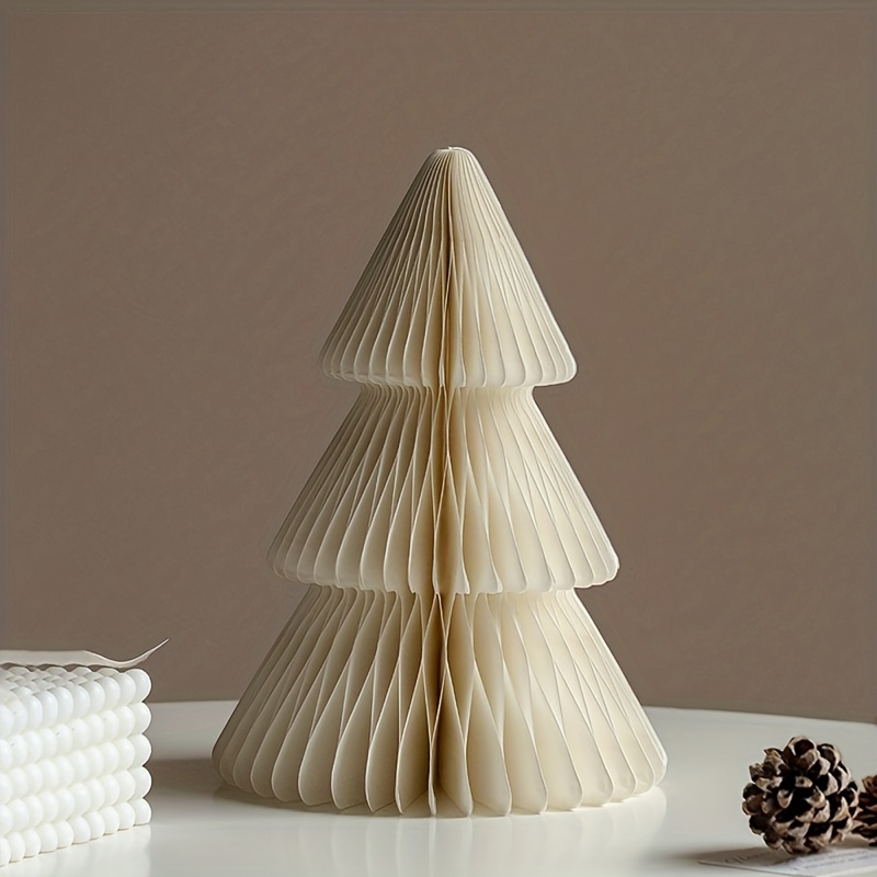 Image of Christmas Origami Decoration Gift Box 3d Snowflake/christmas Tree/star Thick Colored Paper Material 8-12cm Multi Size Desktop Layout Shooting Background Props Holiday Scene Decoration