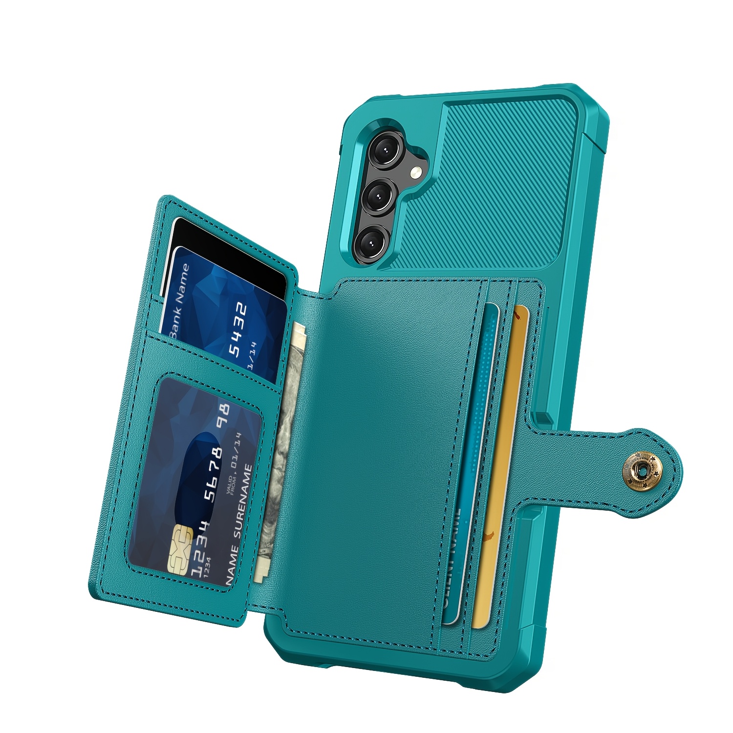 ZM03 Card Holder Faux Leather Case for 5G 5G Mobile Phone, with Card Slot, Compatible with Magnetic Car Mount, Heavy Duty Shockproof Durable Soft TPU Back Faux Leather Flip Wallet Cover - Image 28