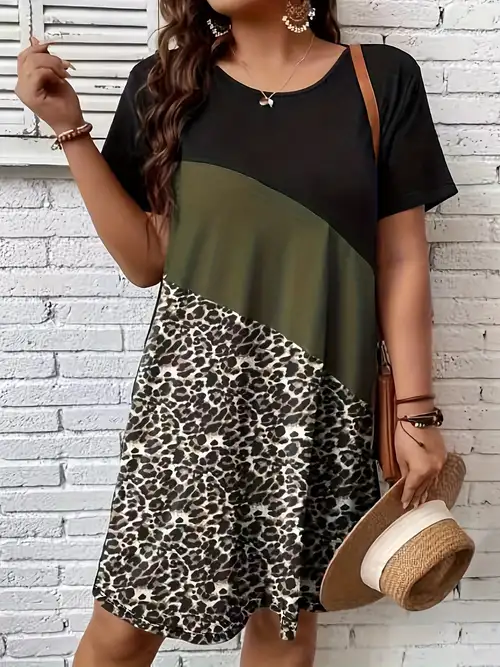 Womens Leopard Print Dress - Temu Canada