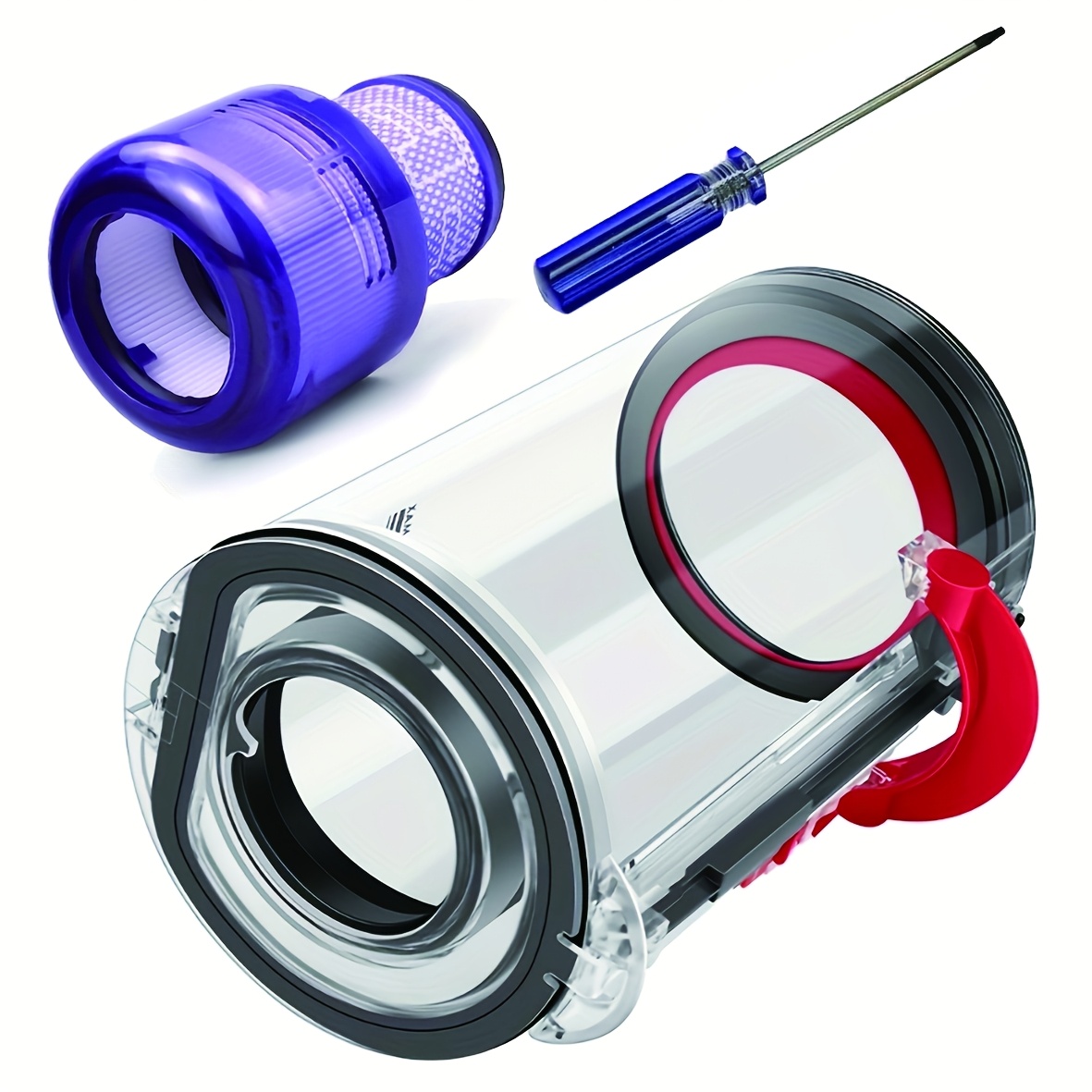 TEMU Poubelle longue et filtre pour aspirateurs , compatible avec les modèles V11 et V15, accessoires de remplacement lavables, non compatible avec