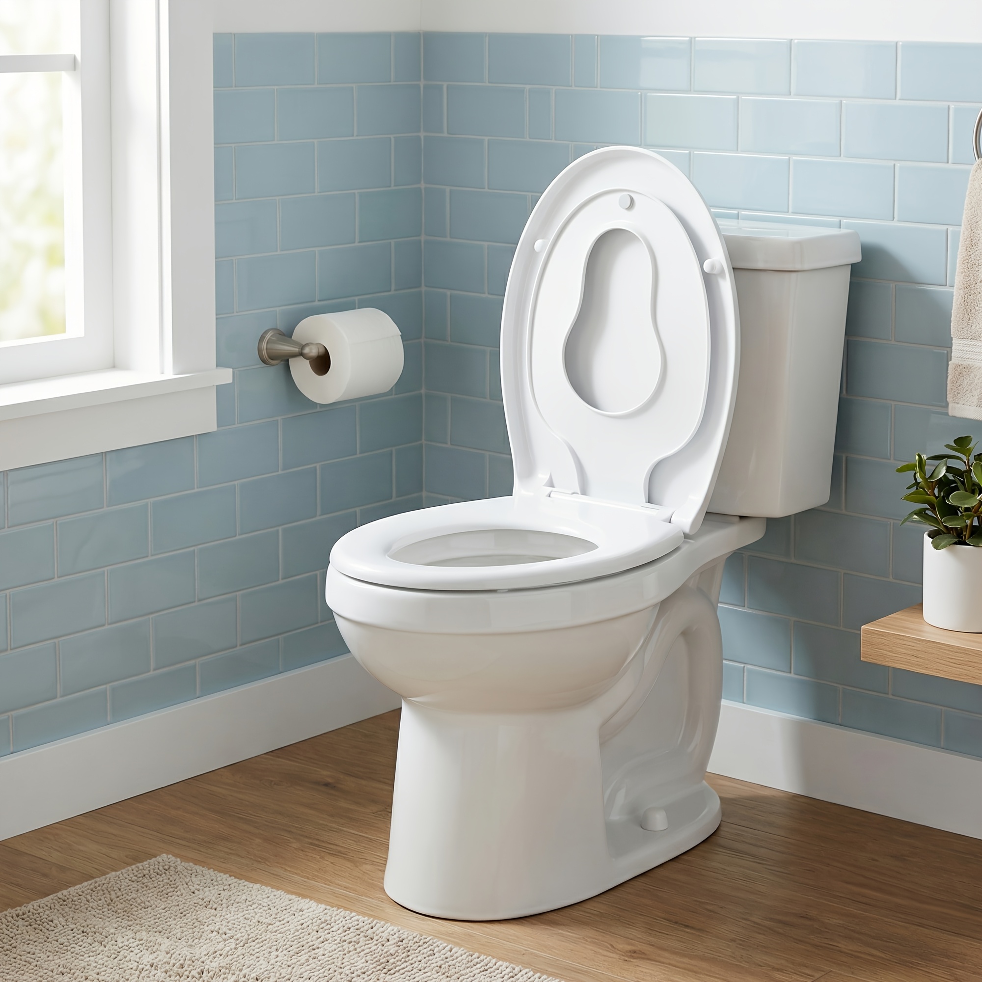 Wc Seat O-shape, Child Seat, Mechanism, Removable Toilet Lid, Handle, , Up To 300kg, White