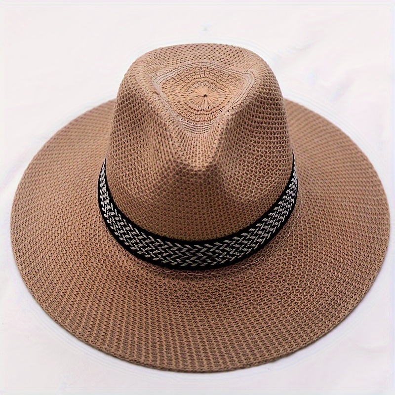 1pc Wide Brimmed Mens Summer Sun Hat Outdoor Fishing And Uv