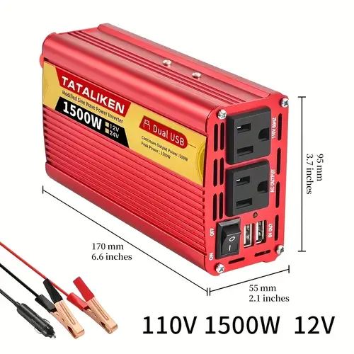 2000w power inverter 12v to ac 110v aluminum housing indoor electrical for outdoor camping car converter without battery