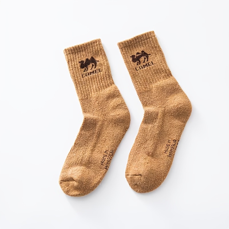 

Men And Women Camel , Warm Socks For Outdoor Camping, . Take A Photo.