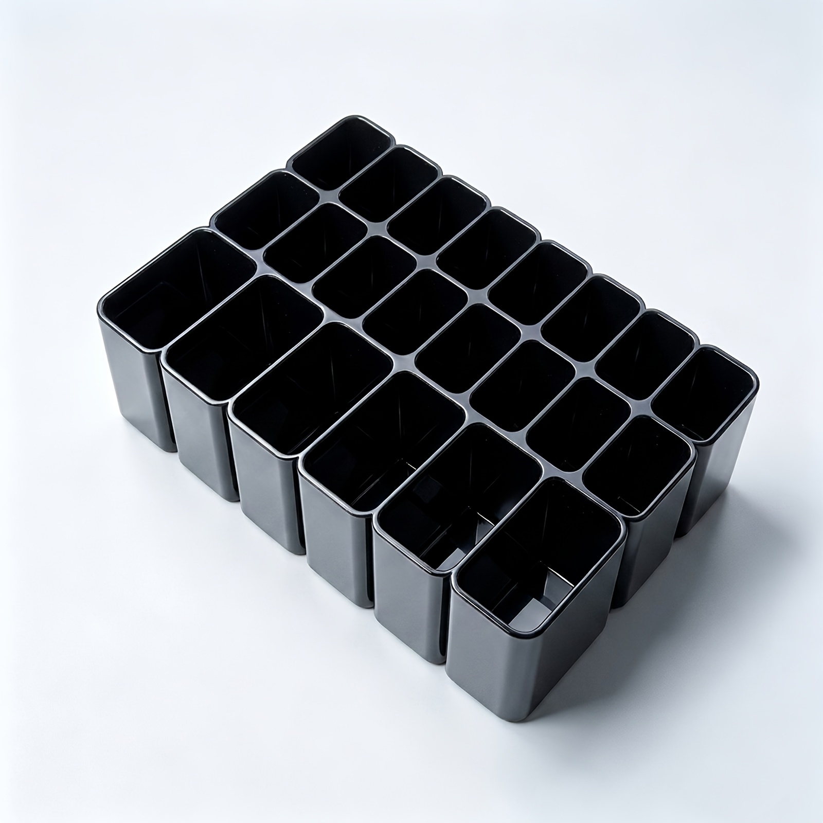TEMU 22-slot Heavy-duty Usb Cable Storage Tray, Plastic Desktop Drawer-type Cable Organizer, Essential Electronic Cord Storage Accessory For Home And