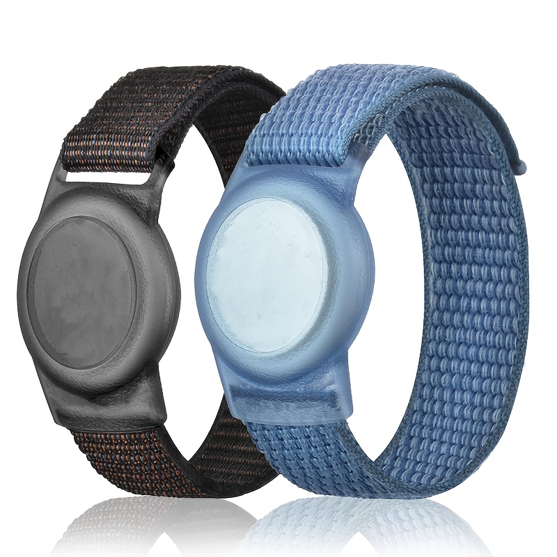 TEMU Airtag Protective Case, Nylon Wristband, Available, Lightweight And Durable, Adjustable Length, Suitable For Outdoor Hiking And Back-to-school