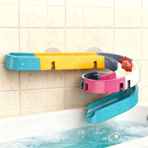 colorful bath track toys suction cup water slides interactive educational bath toys suitable for use in showers and pool activities removable and reusable bath games