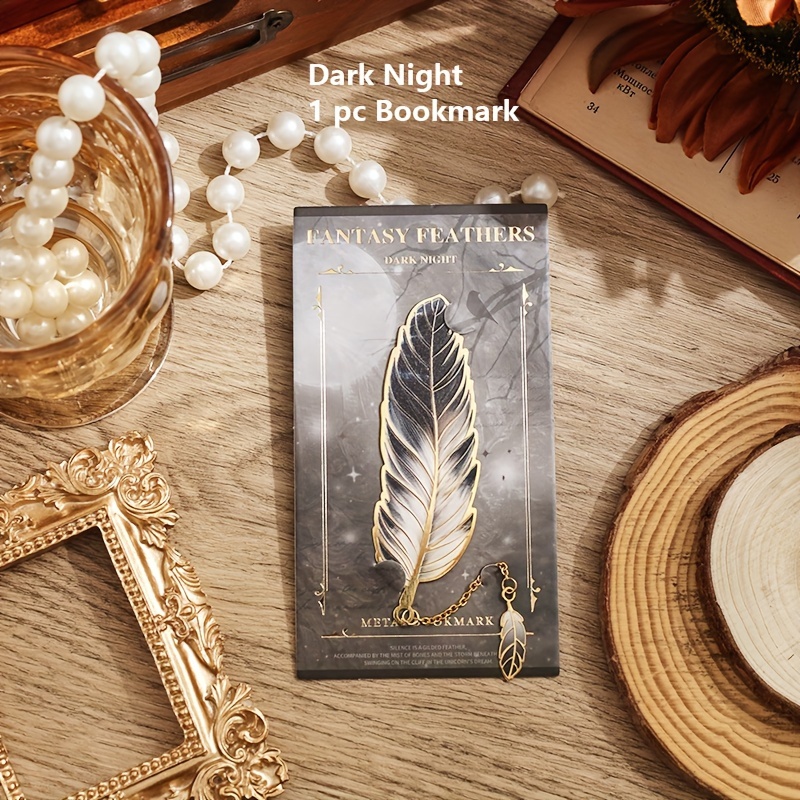 TEMU vintage en métal bronze avec plume et pendentif en chaîne métallique, parfait pour les besoins de papeterie, idéal pour les anniversaires, les