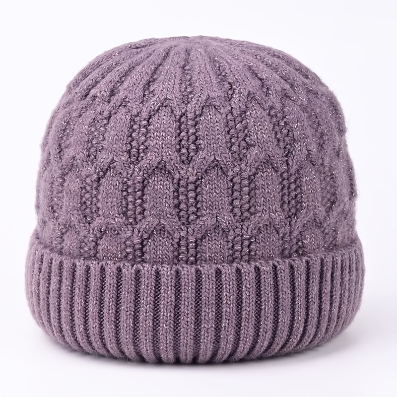TEMU 1pc Middle-aged And Elderly Mother Autumn Hat Fleece-lined Thick Elderly Hat Warm Hat