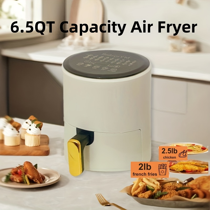 

Air Fryer 6.5qt, Smart Home Visual Touch Screen Electric Fryer Oil-free Multifunctional Chip Oven Crispy Skin, Baking, Reheating, Baking Fast And Easy To Eat White&black