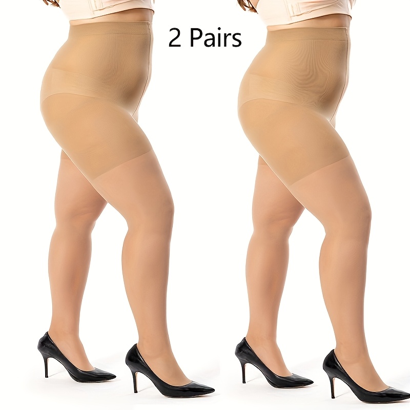 MERYLURE Collant Ultra Taglie Forti Donna, 3 Paia, Semi Opachi In Nylon, Vita Alta, Taglie Da XL A XXXXL, Fino A 163 Kg - 3