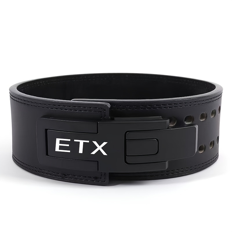 ETX Weightlifting Belt, Fitness Belt, Unisex - Durable, Comfortable, Adjustable, 1.02cm Thickness 10.16cm Width   Locking Lever; Powerlifting Training Belt