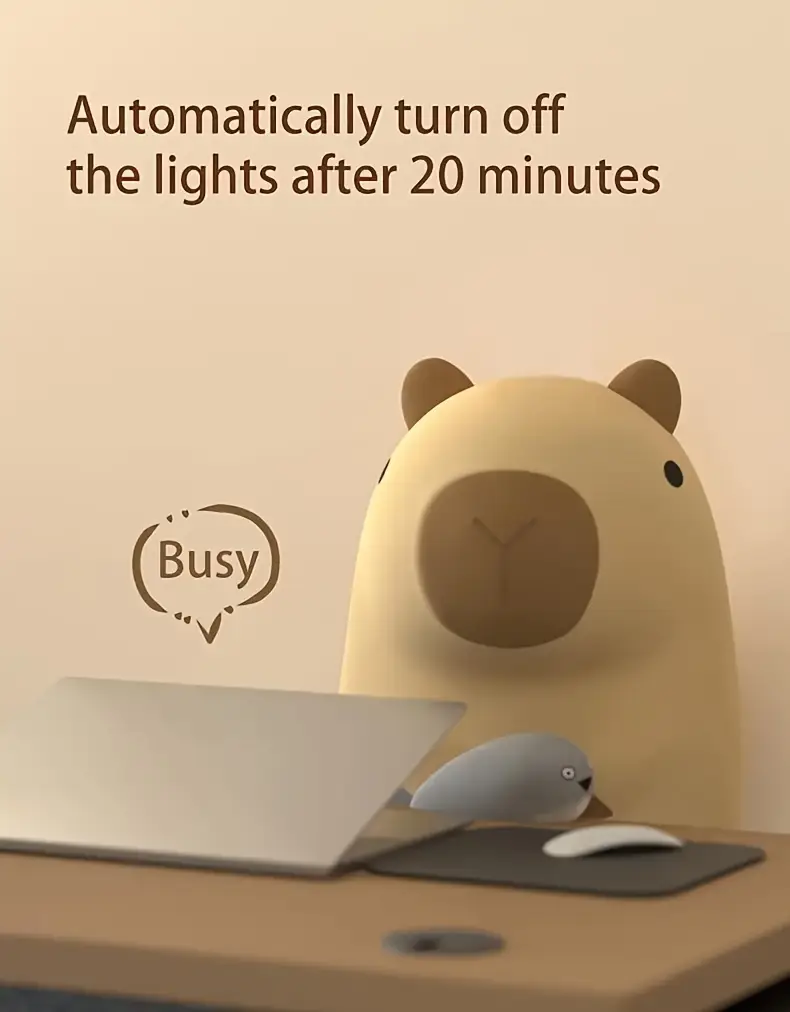 1 capibala night light tap to turn bedside lamp with usb cable sleep companion timer function bedroom decorative gift Product details 2