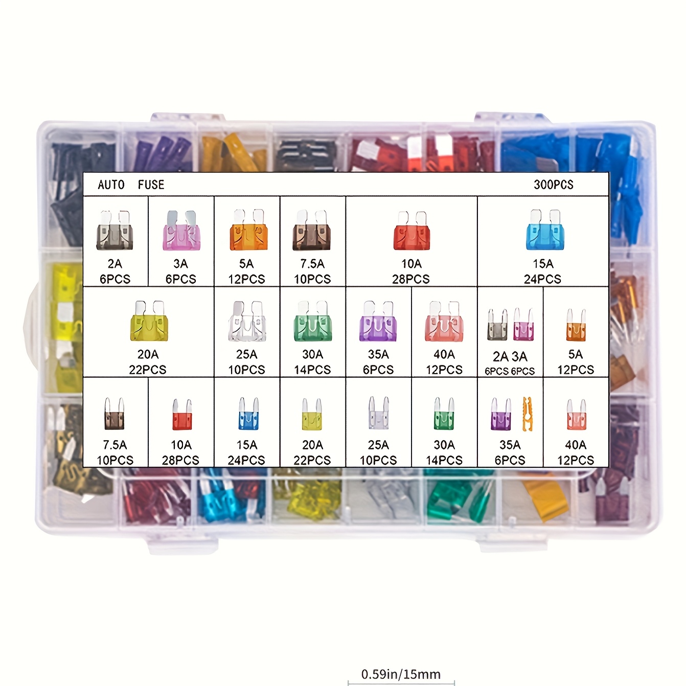 TEMU 300pcs Truck Blade Car Fuse Kit Insurance Insert The Insurance Of Piece Lights Fuse Auto Accessories