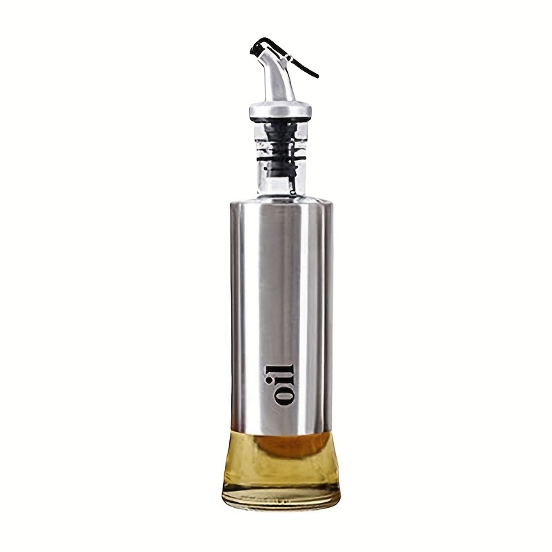 TEMU Mamshib Stainless Steel Oil & Vinegar Dispenser With Drip-free Pour Spout - Leakproof Oil Bottle Suitable For Olive Oil, Vinegar, Soy Sauce -