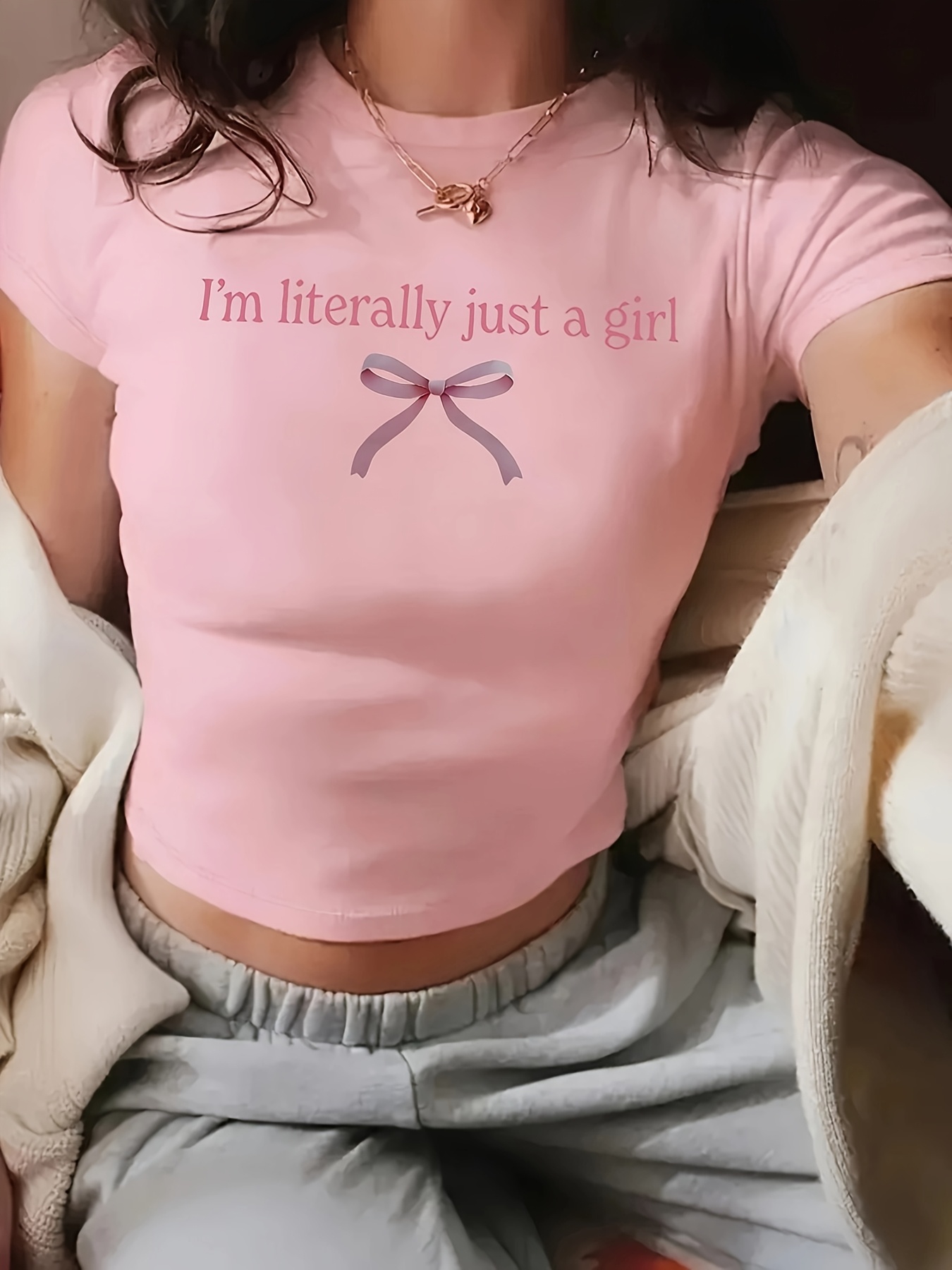 t shirt rose femme littéralement manches Temu Mauritius