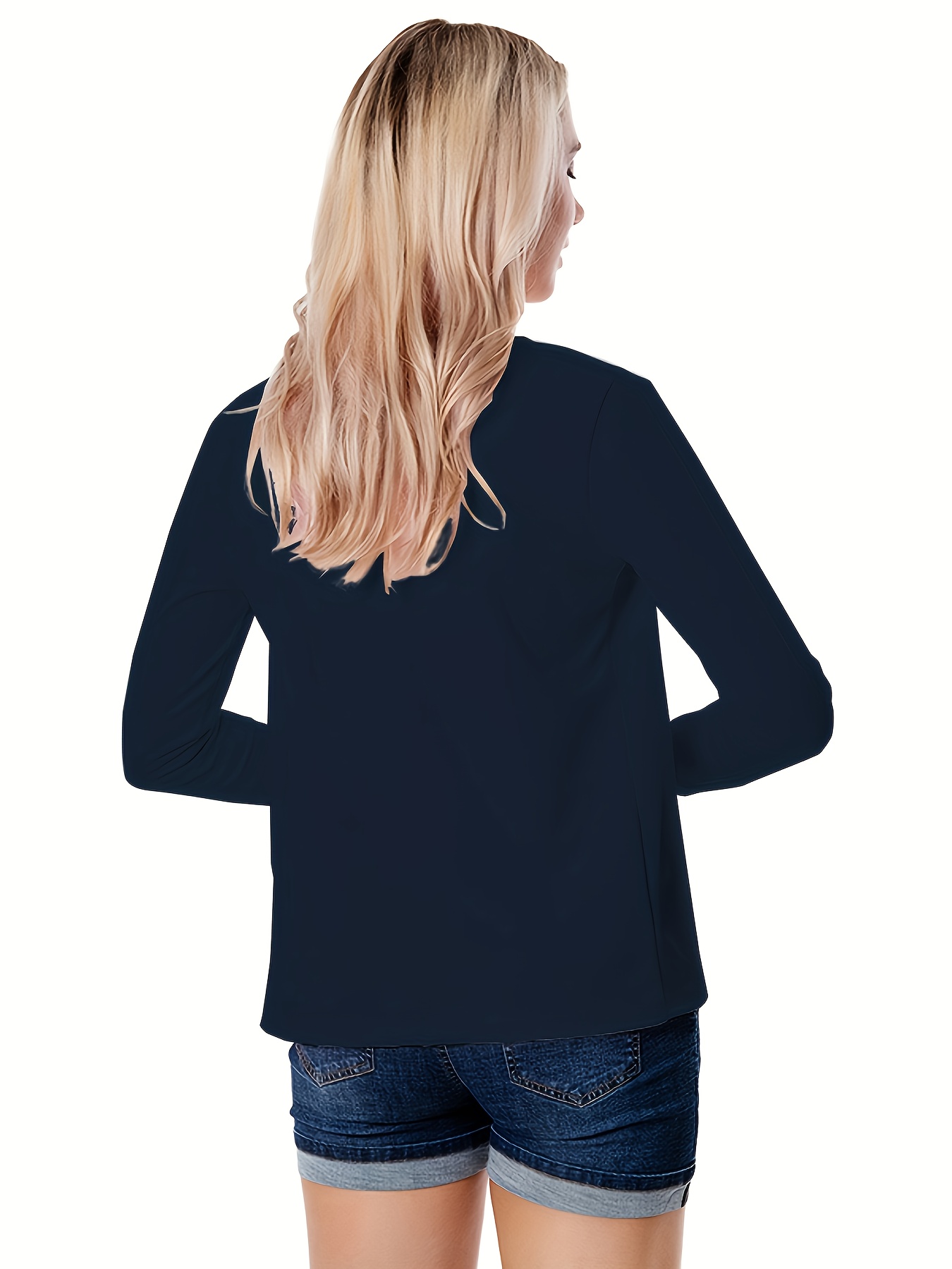 Women'S Lightweight Long Sleeve Casual Blazer - Solid Color Notch Lapel Jacket for Spring & Fall, Versatile Office & Casual Attire, Spring Outerwear, Sophisticated Style, Notch Lapel Design