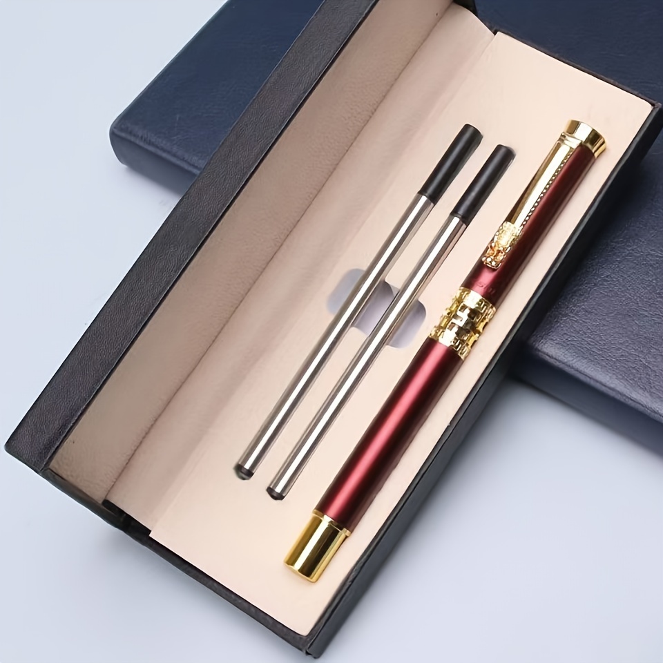 TEMU Stainless Steel Metal Gem Pen With 2 Refills For Daily Writing And Signing, Birthday Gifts/father's Day/thanksgiving/christmas/birthday Gifts/gifts /relatives//colleagues, Round Ball Pen