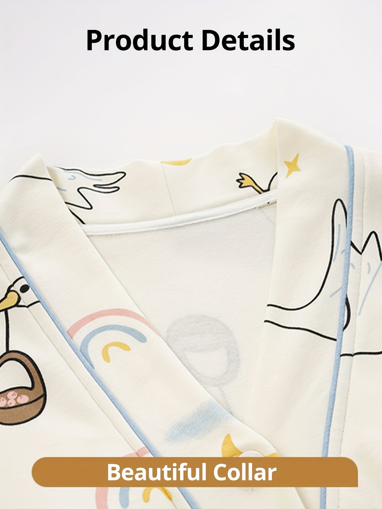 maternity nightgown with breast pad soft v neck long sleeve maternity dress for pregnancy postpartum breastfeeding cute animal cloud print loose   season   maternity clothes  able pregnancy wear   maternity design medium   fabric Product details 4