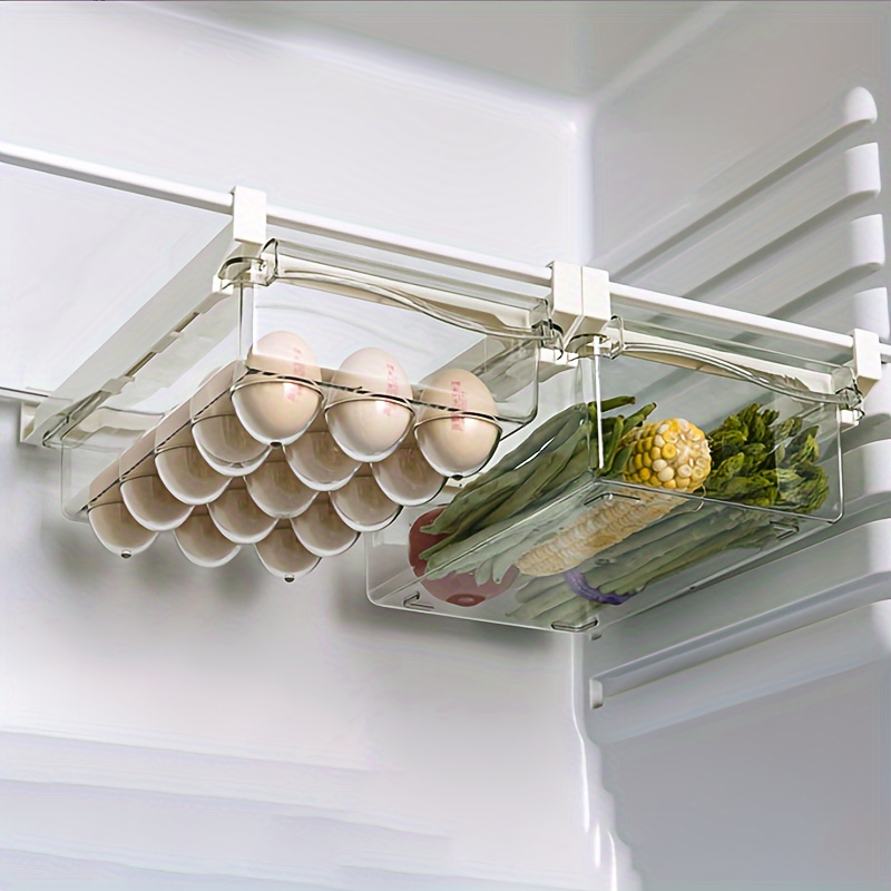 2pcs refrigerator storage box wall hanging space saving storage box reusable food grade freezer fresh drawer box organizer for fruits vegetables hanging shelf for kitchen dining organization great gift for    