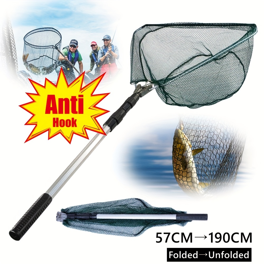 

Telescopic Fishing Landing Net, Extendable Handle, Collapsible, Durable Nylon Mesh, Anti-hook Design, Portable Freshwater & Saltwater Net