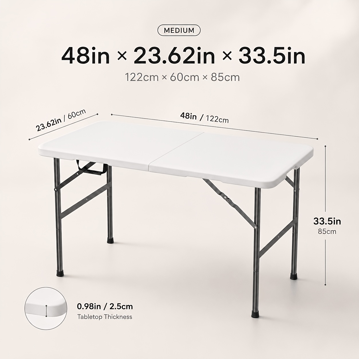 TEMU Outdoor Folding Table, Portable Car Picnic Table, Camping Gear, Road Trip Equipment, Bbq Table