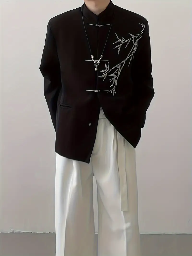 summer mens traditional chinese fit long sleeves and details 0