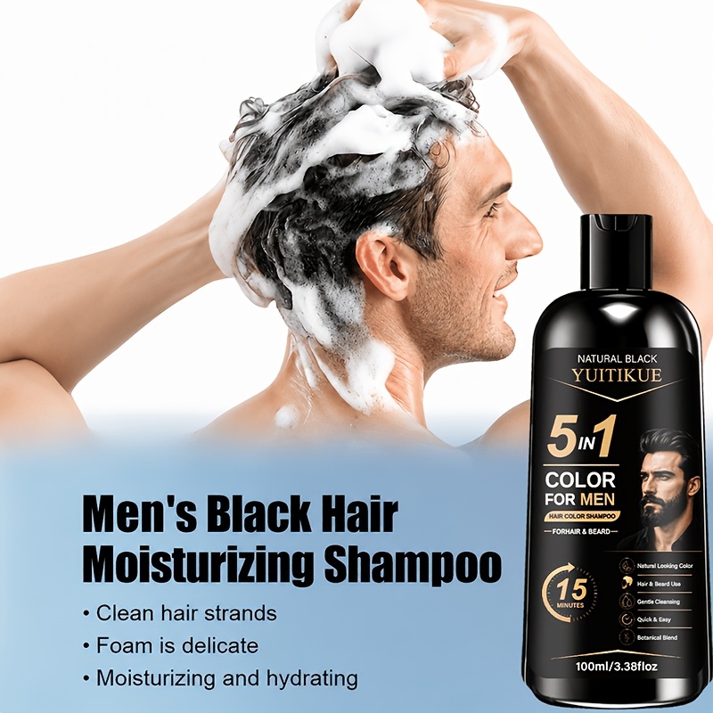 Shampoo Tintura de Cabelo Preto 5 em 1 - Cor Instantânea 3