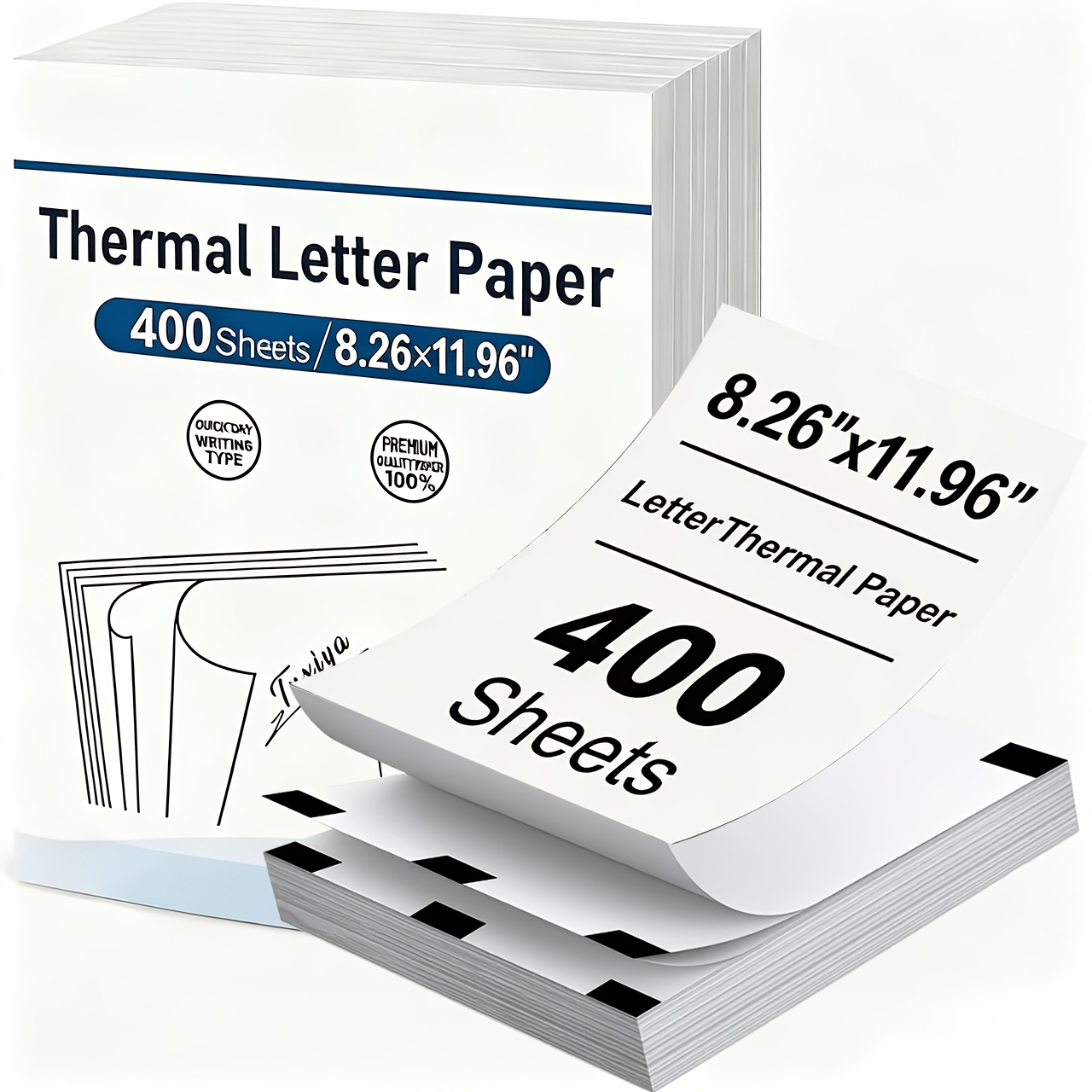 Image of 400 Sheets Of Thermal Printer Paper, 8.5 X 11 Inches; Premium Thermal Continuous A4 Paper; Letter-size Thermal Paper (29 X 21 Cm); Compatible With Most Portable A4 Printers