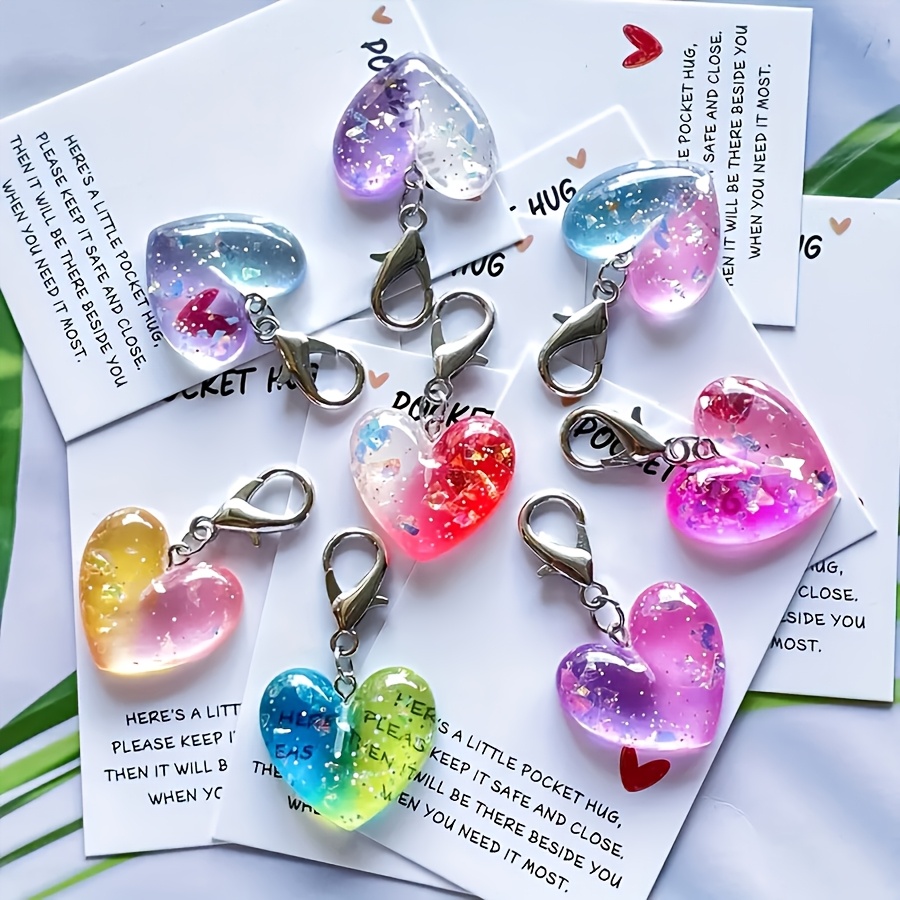 TEMU Llaveros de con degradado 4/8 - Transmitiendo amor por y : Adecuados para , , temporada de graduación, regalos de Acción de Gracias, tarjetas de