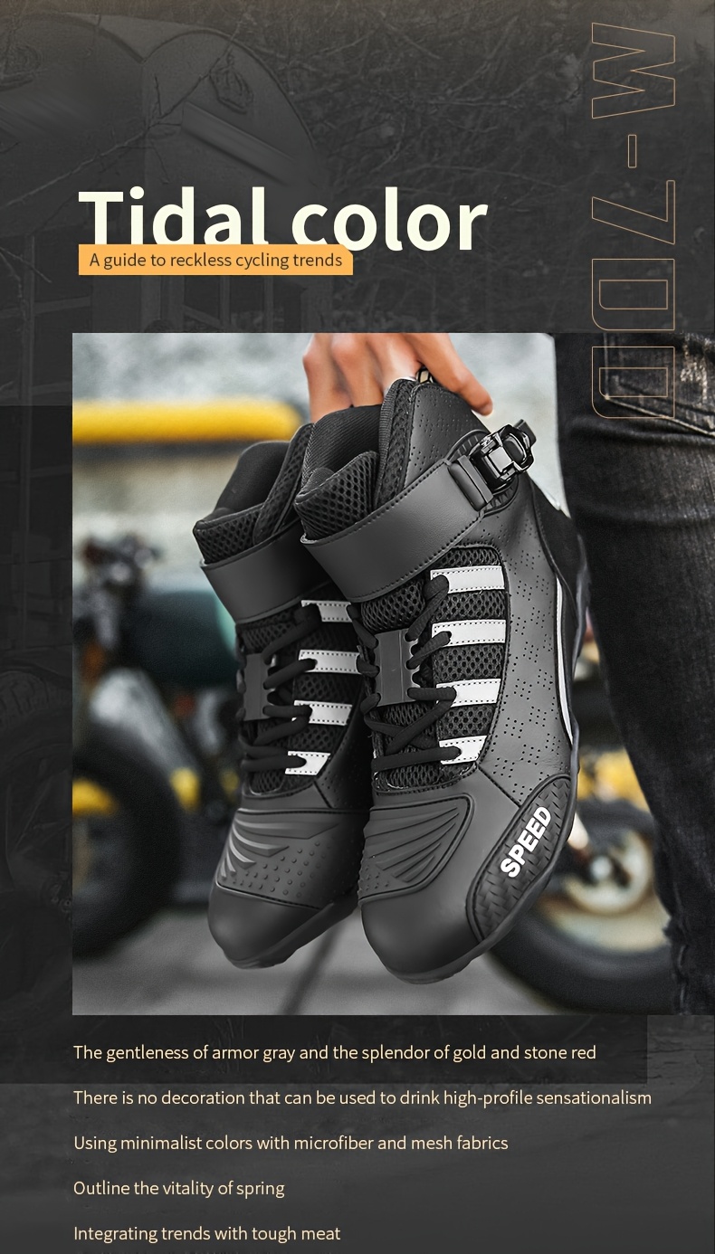 mens motorcycle riding shoes rotating closure quick Temu United