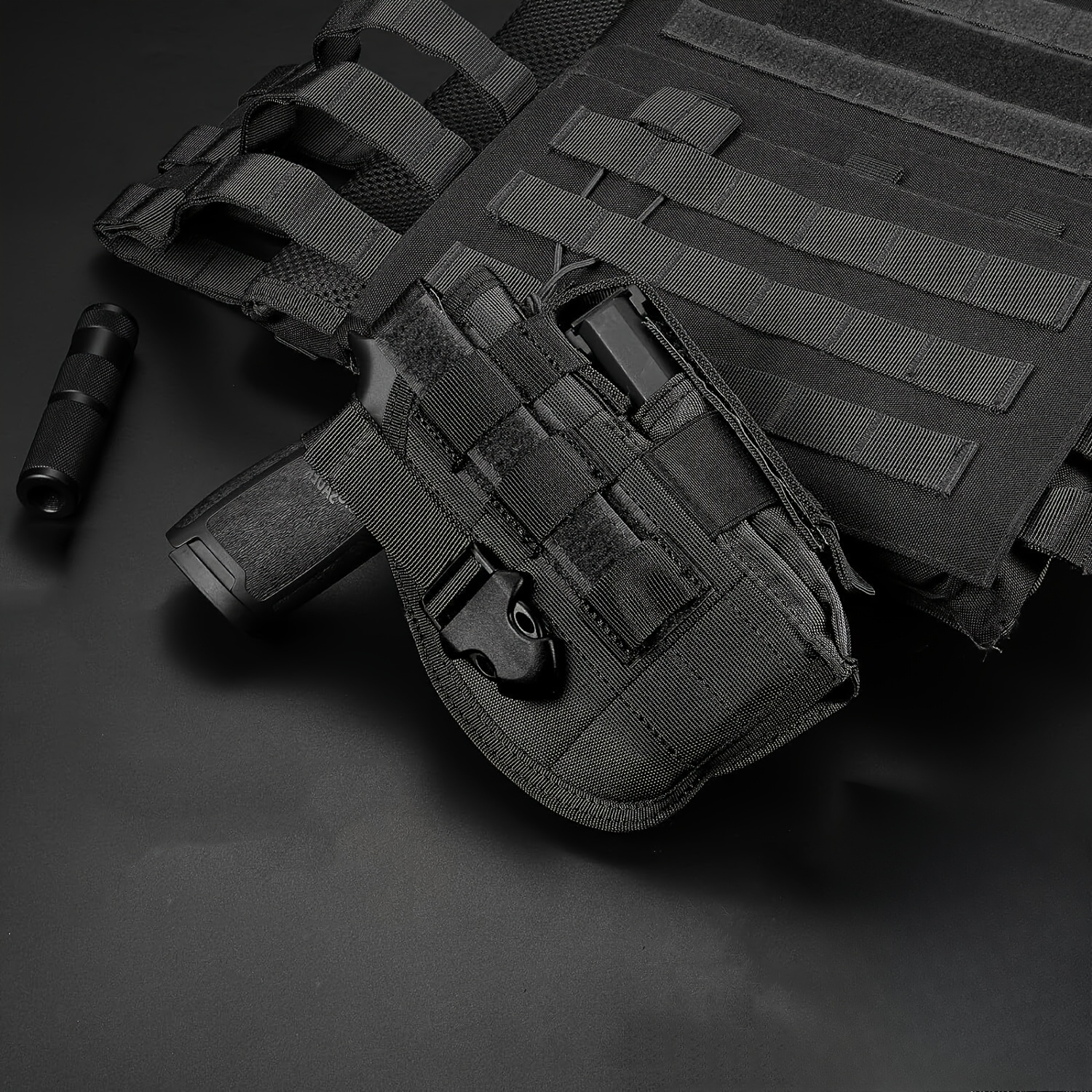 Étui Tactique IWB/OWB Universel – Pistolet – Ambidextre – Nylon Noir