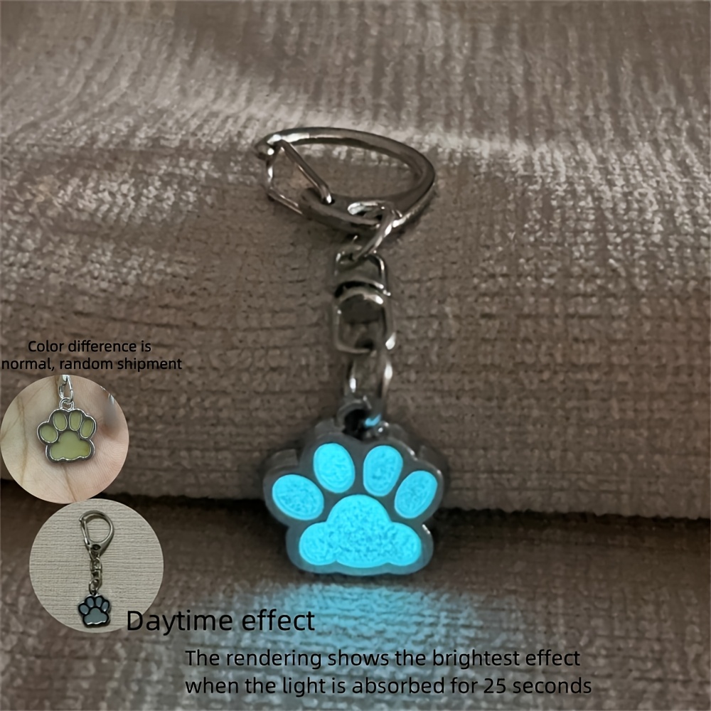 Color Under Sunlight New Nightlight Dog Claw Keychain For Women's Gifts Fashionable Item For Dog Lovers Gifts