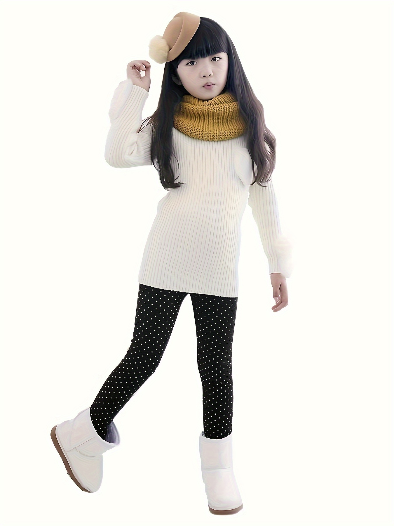 toddler girls winter leggings fleece lined warm footless Temu