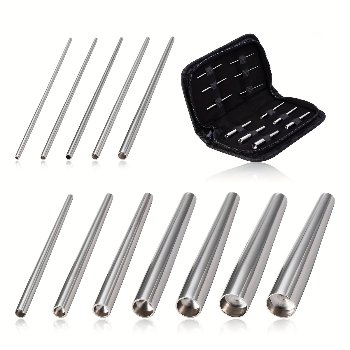 12Pcs Ear Gauges Stretching Kit Tools, Stainless Steel Tapers Plugs  Expander, Ear Nose Tongue Body Piercing Tools Jewelry For Men